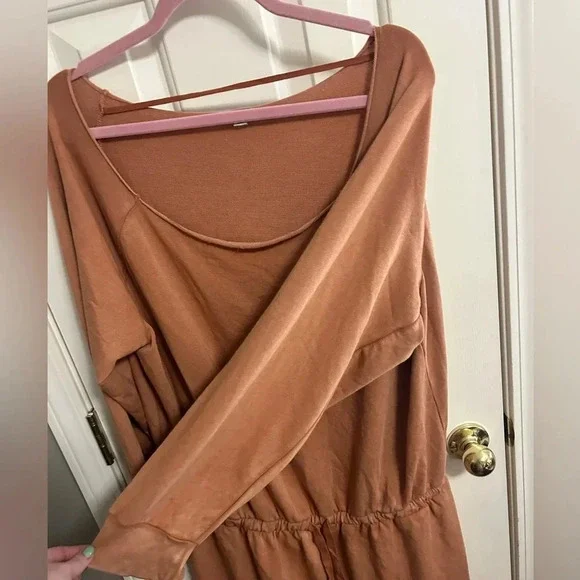 Aerie Romper French Terrycloth Round Neck Long Sleeve One Piece Romper Size XXL - Picture 4 of 6